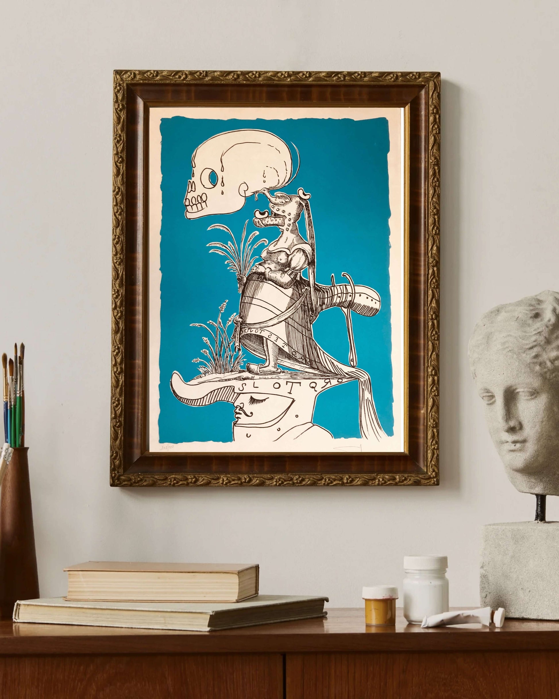 Salvador Dalí - Doğum ve Ölümün Miğferi - Pantagruel fine art baskı