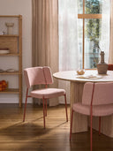 Samantha Bouclé Modern Yemek Sandalyesi 2'li Set