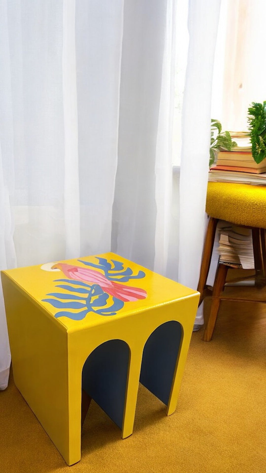 Sarı Arch Ahşap Sehpa-Sehpa-Box Co Concept-NowShopFun