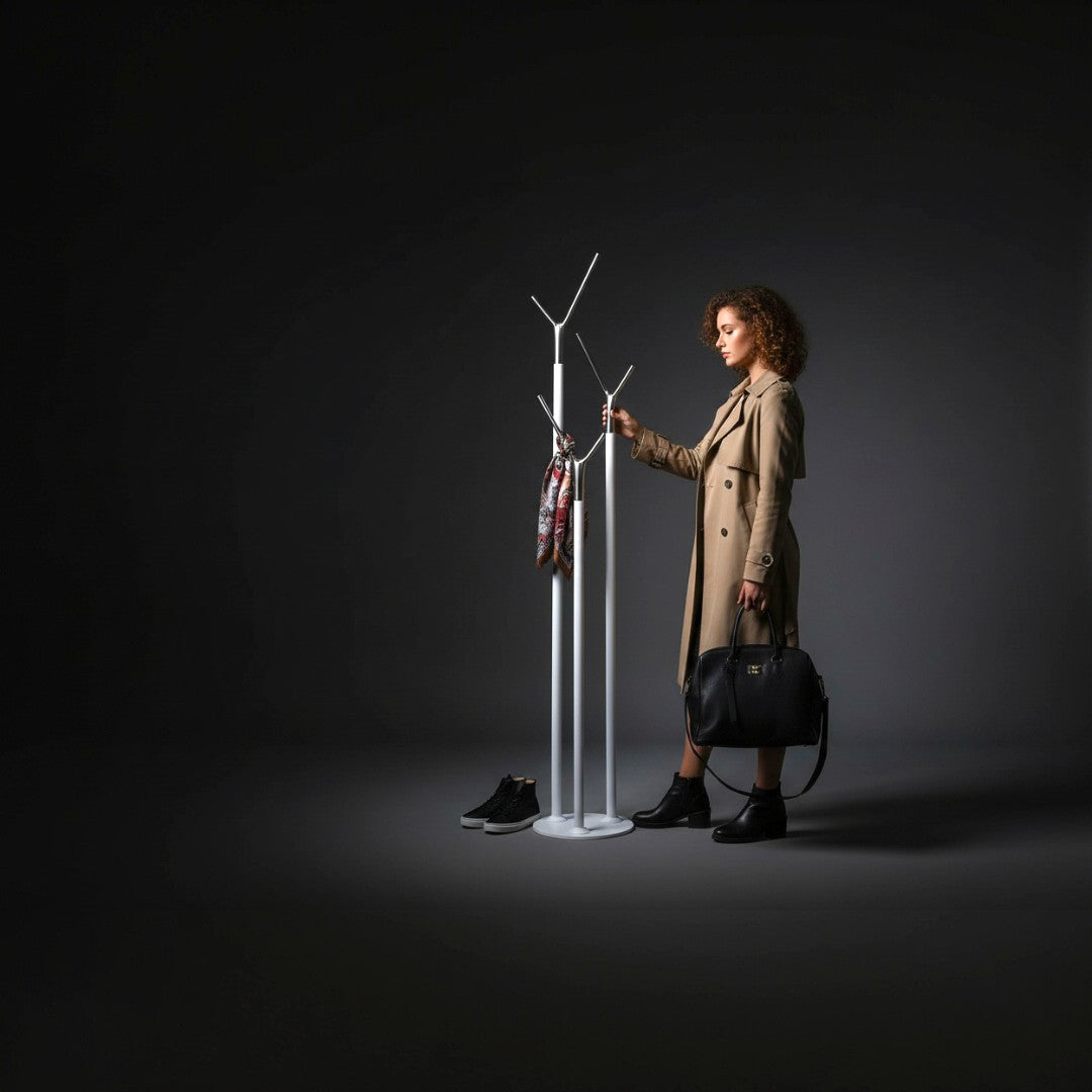 Saye Beyaz Modern Metal Portmanto Ayaklı Askılık-ASKILIK-Nihat Evcim-NowShopFun