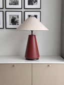 Scandi Kırmızı Ahşap Abajur-Abajur-Pinot Interior-NowShopFun
