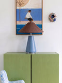 Scandi Mavi Ahşap Abajur-Abajur-Pinot Interior-NowShopFun