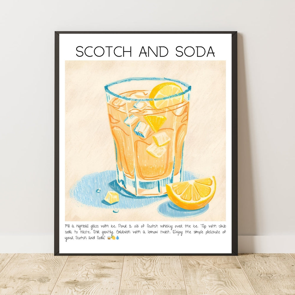 Scotch and Soda Cocktail Art Print Tasarım Poster-Tablo-Muff Atelier-21x30cm-NowShopFun