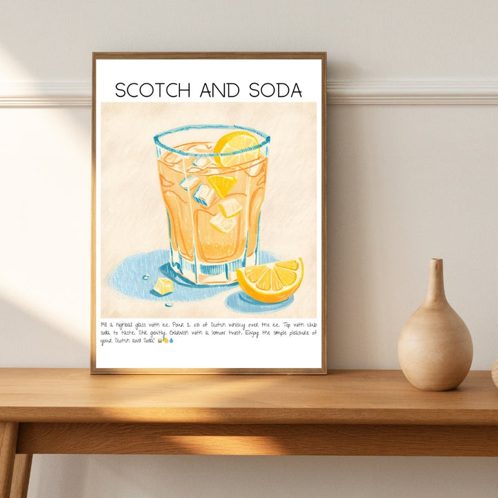 Scotch and Soda Cocktail Art Print Tasarım Poster-Tablo-Muff Atelier-21x30cm-NowShopFun