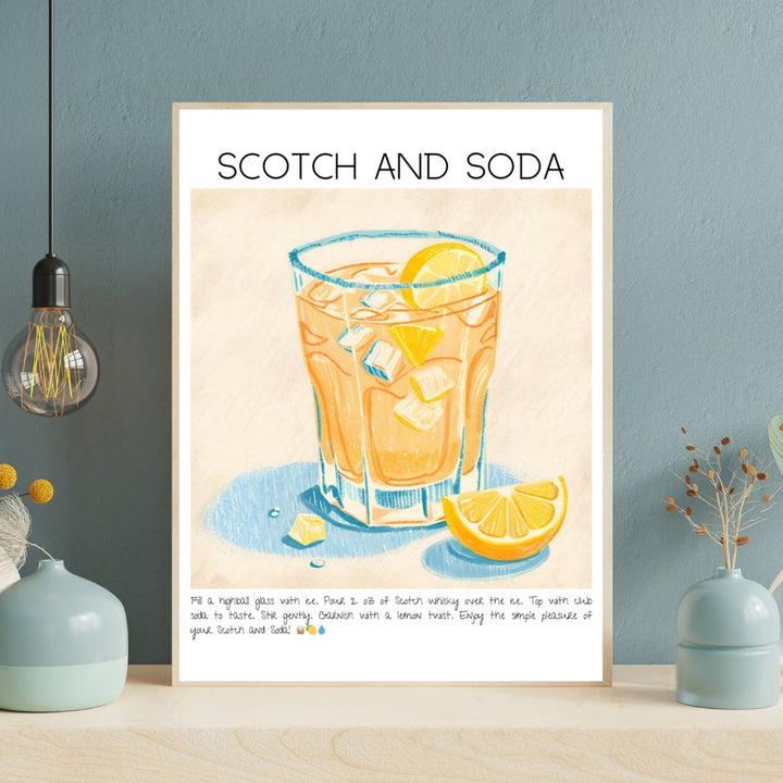 Scotch and Soda Cocktail Art Print Tasarım Poster-Tablo-Muff Atelier-21x30cm-NowShopFun