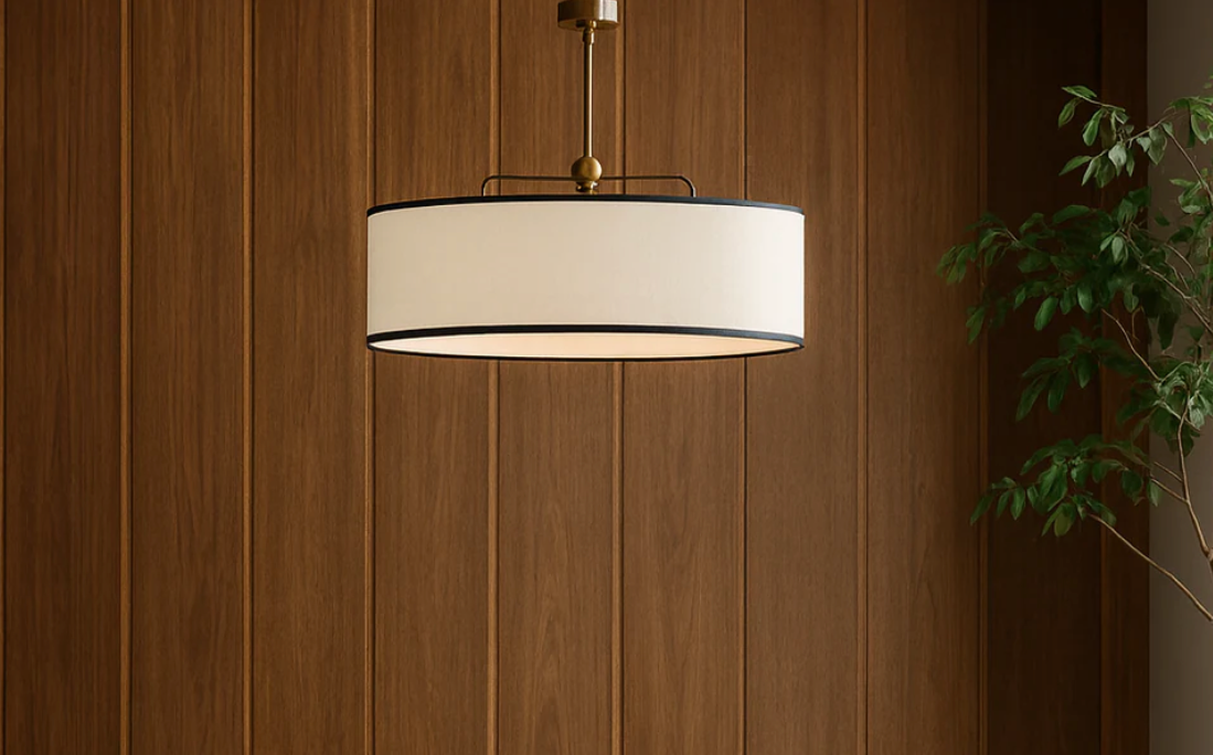 Oscar Elips Biyeli 3 Işıklı Kumaş Avize