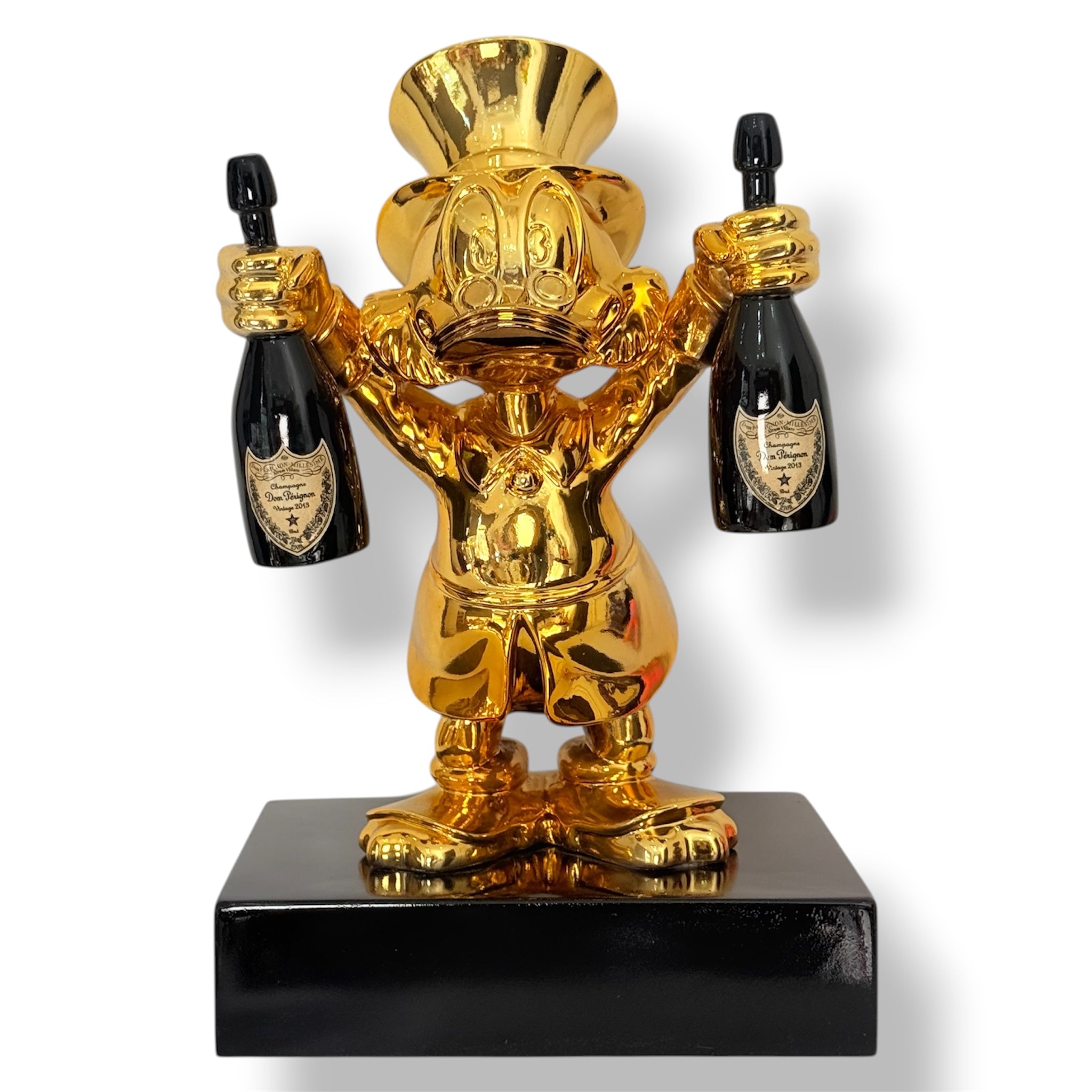 Scrooge Mcduck Şampanya Heykeli | Altın Krom Tasarım