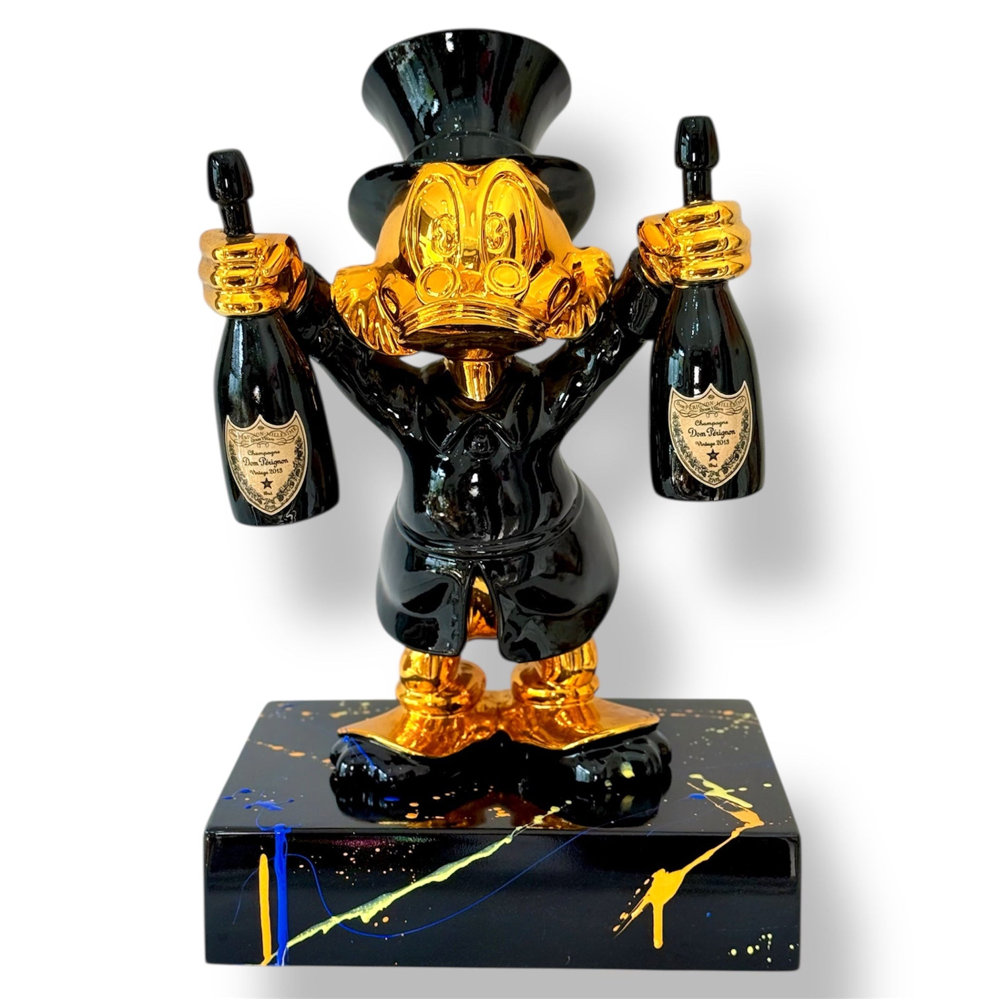 Scrooge Mcduck Şampanya Heykeli | Gold Chrome Celebration Edition