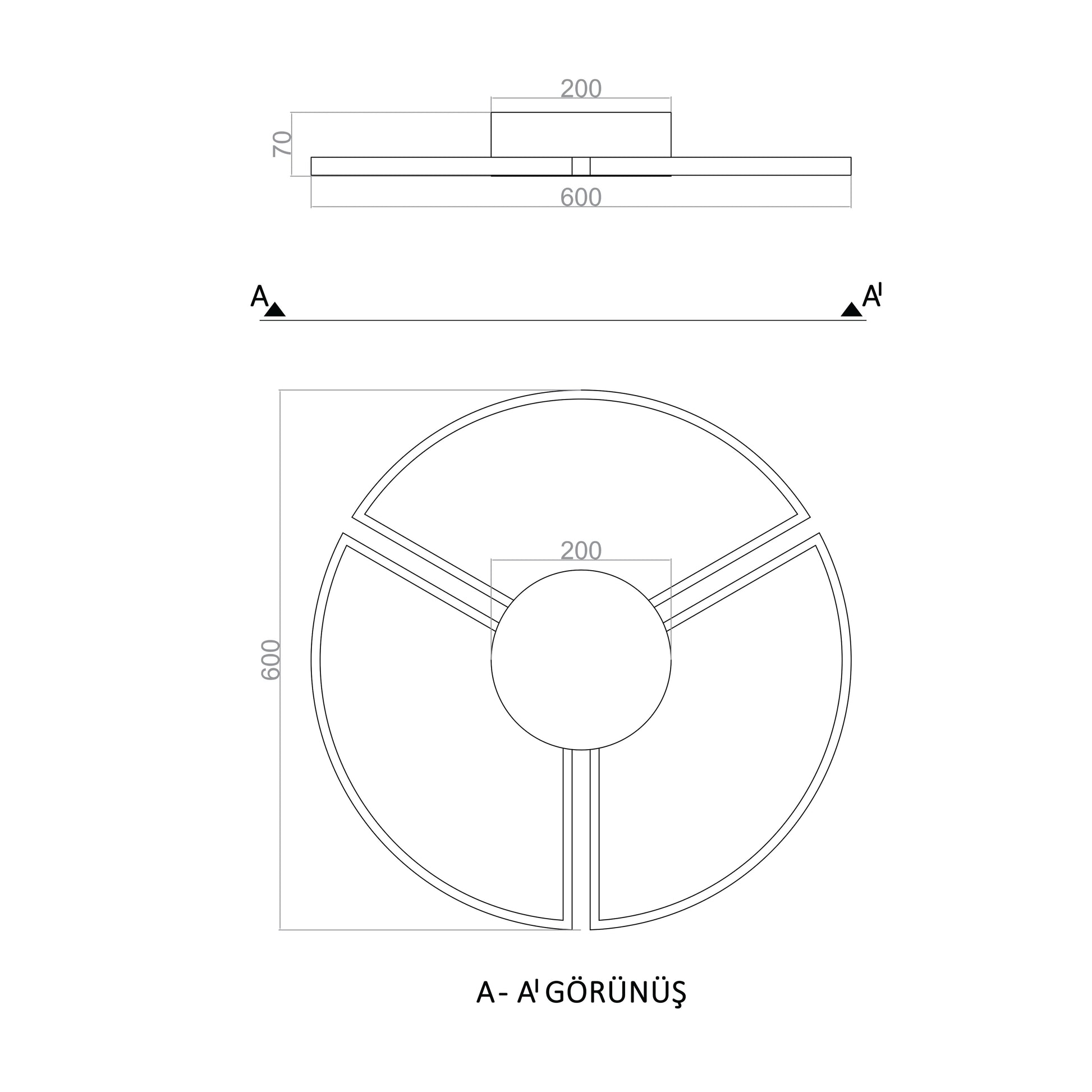 Segmented Plafonyer Led Avize