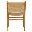 Sentetik Rattan İp Oturumlu Kolçaklı Teak Sandalye