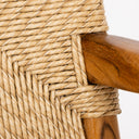 Sentetik Rattan İp Oturumlu Kolçaklı Teak Sandalye