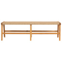 Sentetik Rattan İp Oturumlu Teak Bench Sandalye