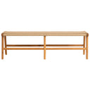 Sentetik Rattan İp Oturumlu Teak Bench Sandalye