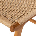 Sentetik Rattan İp Oturumlu Teak Bench Sandalye