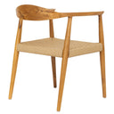 Sentetik Rattan İp Oturumlu Teak Kolçaklı Sandalye-Artika Design-NowShopFun