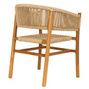Sentetik Rattan İp Oturumlu Teak Kolçaklı Sandalye-Artika Design-NowShopFun