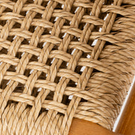 Sentetik Rattan İp Oturumlu Teak Kolçaklı Sandalye-Sandalye-Artika Design-NowShopFun