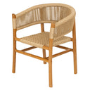 Sentetik Rattan İp Oturumlu Teak Kolçaklı Sandalye-Artika Design-NowShopFun