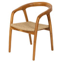 Sentetik Rattan İp Oturumlu Teak Kolçaklı Sandalye-Artika Design-NowShopFun