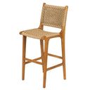 Sentetik Rattan İp Oturumlu Teak Naturel Renk Bistro Sandalye Y.65 cm-Artika Design-NowShopFun