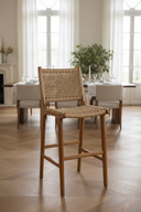 Sentetik Rattan İp Oturumlu Teak Naturel Renk Bistro Sandalye