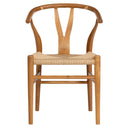 Sentetik Rattan İp Oturumlu Teak Yemek Sandalyesi