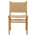 Sentetik Rattan İp Oturumlu Teak Yemek Sandalyesi