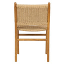 Sentetik Rattan İp Oturumlu Teak Yemek Sandalyesi