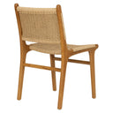 Sentetik Rattan İp Oturumlu Teak Yemek Sandalyesi