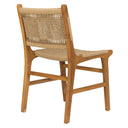 Sentetik Rattan İp Oturumlu Teak Yemek Sandalyesi