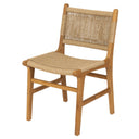 Sentetik Rattan İp Oturumlu Teak Yemek Sandalyesi