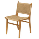Sentetik Rattan İp Oturumlu Teak Yemek Sandalyesi