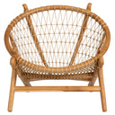 Sentetik Rattan İp Oturumlu Yuvarlak Form Teak Koltuk