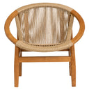 Sentetik Rattan İp Oturumlu Yuvarlak Form Teak Koltuk