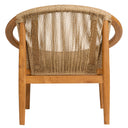Sentetik Rattan İp Oturumlu Yuvarlak Form Teak Koltuk