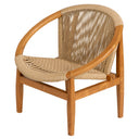 Sentetik Rattan İp Oturumlu Yuvarlak Form Teak Koltuk