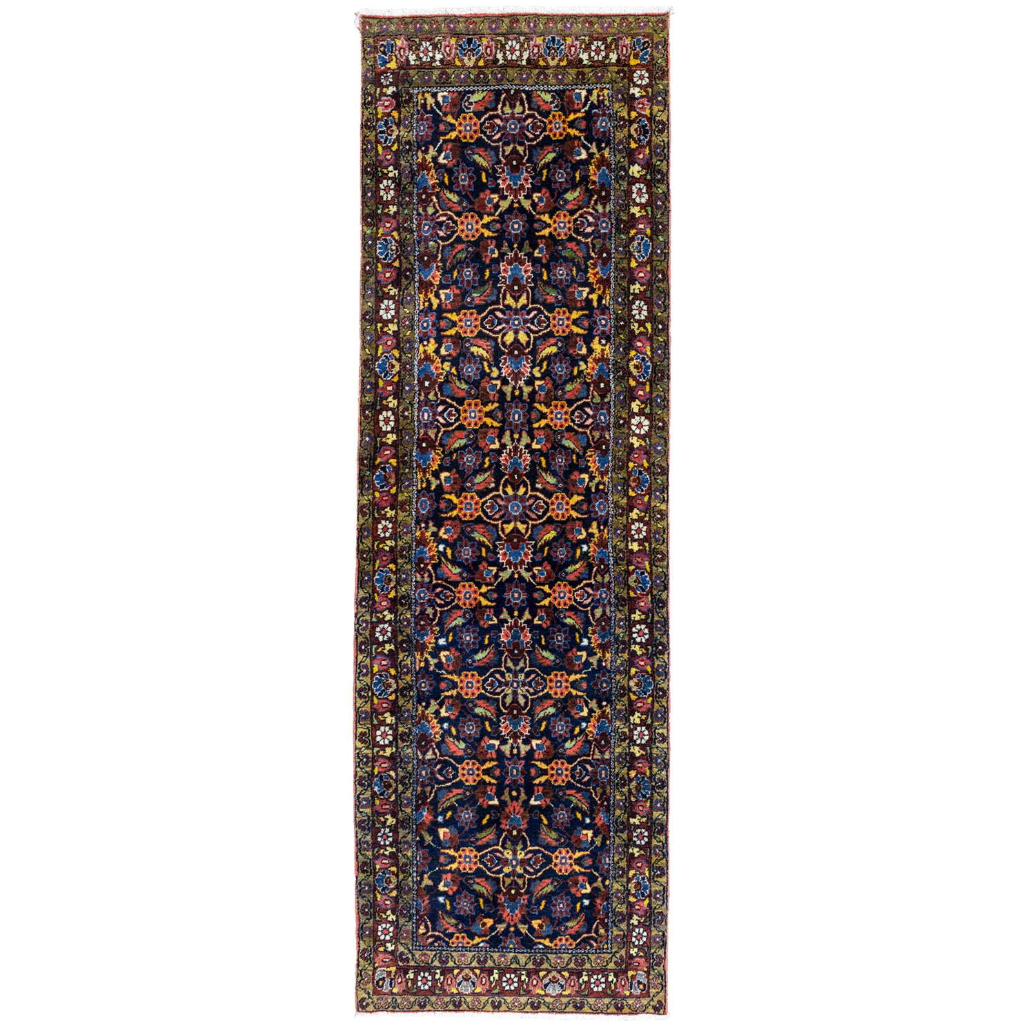 Sera Floral Desenli El Dokuma Yün Halı 100X313 Cm