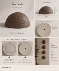 Seramik Duvar Objesi - 4'lü Set-Dekoratif Ürün-Reve Studio-NowShopFun