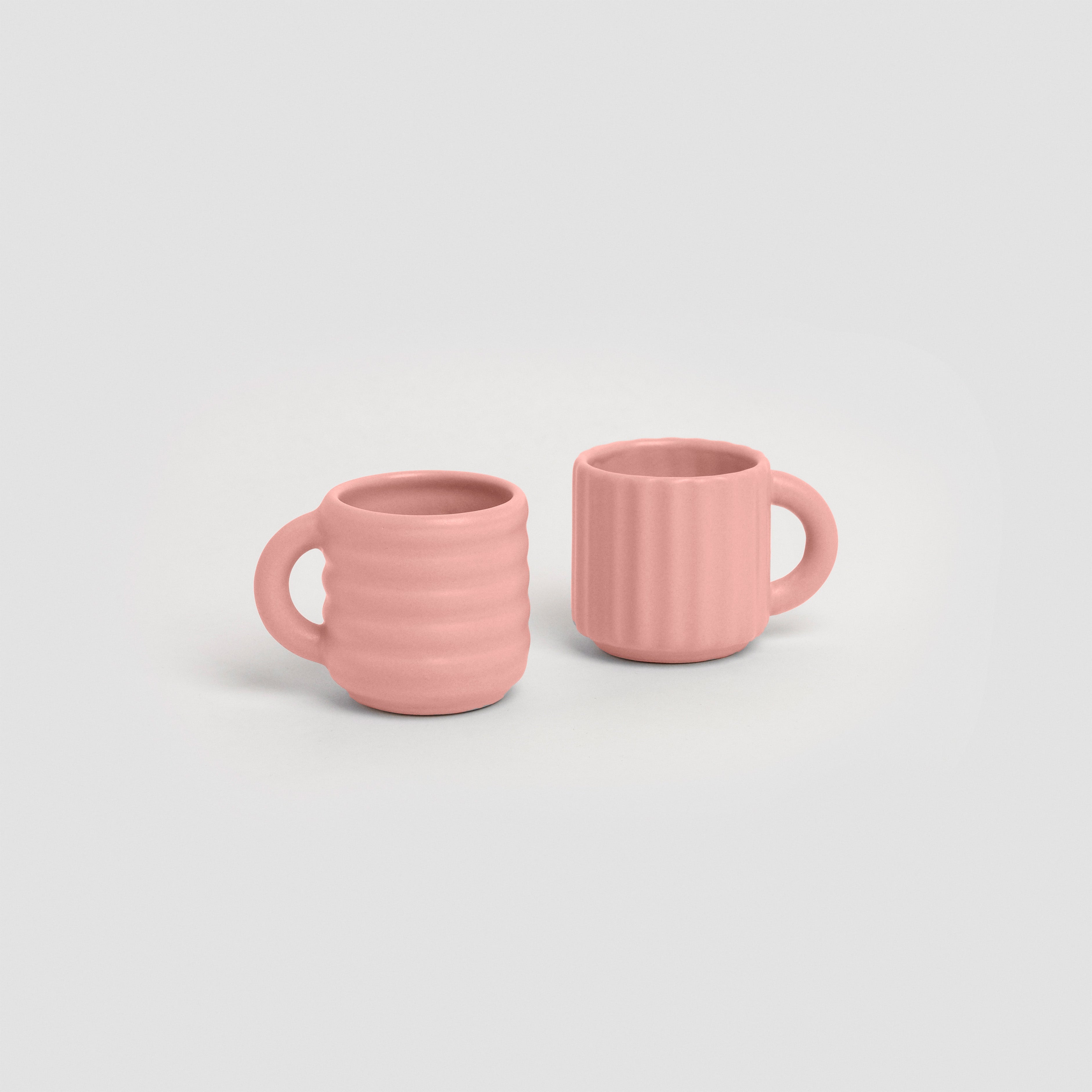 Seramik El Yapımı Espresso Fincani | Ripple 2'li Set-Fincan & Kupa-Form&Seek-beyaz-NowShopFun