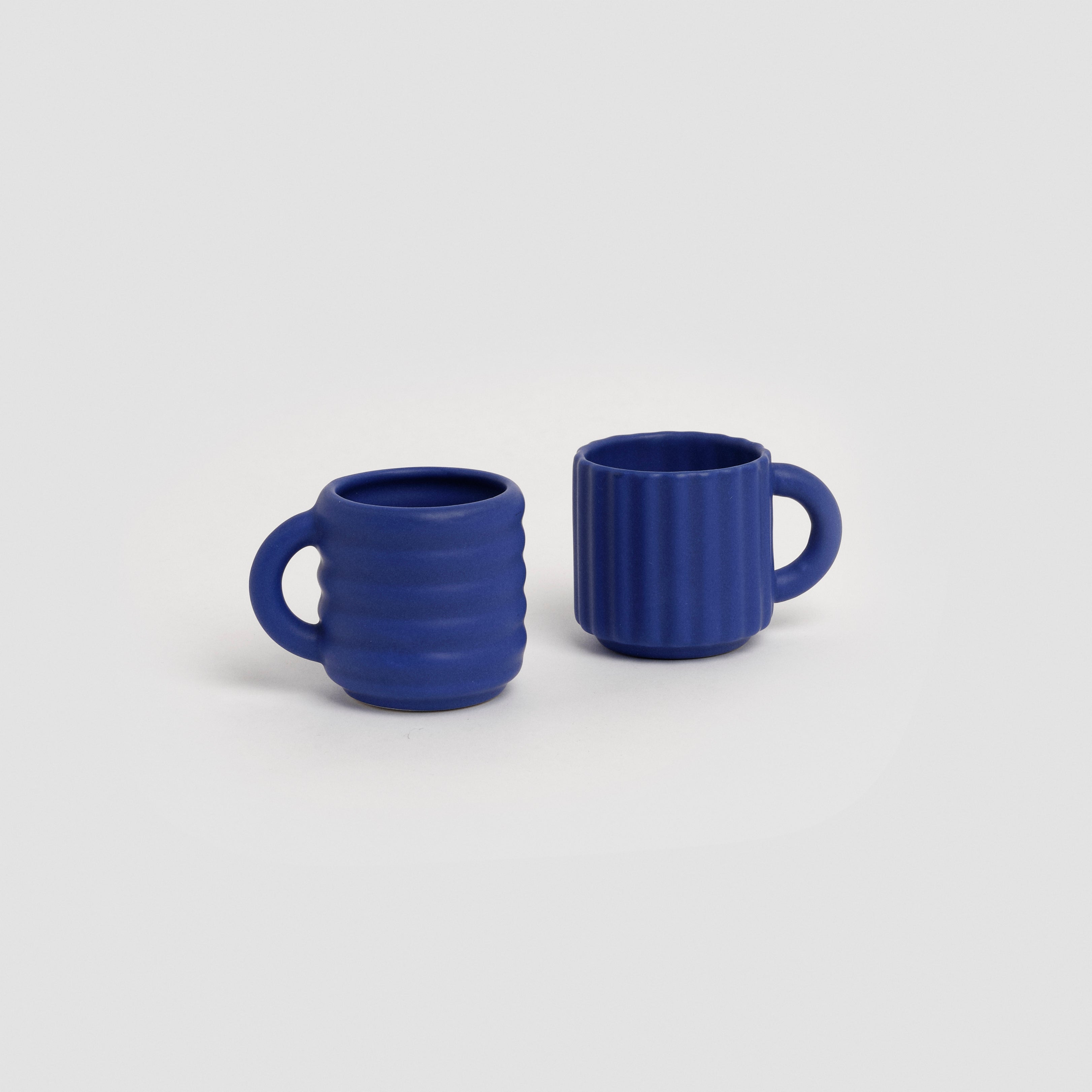 Seramik El Yapımı Espresso Fincani | Ripple 2'li Set-Fincan & Kupa-Form&Seek-beyaz-NowShopFun