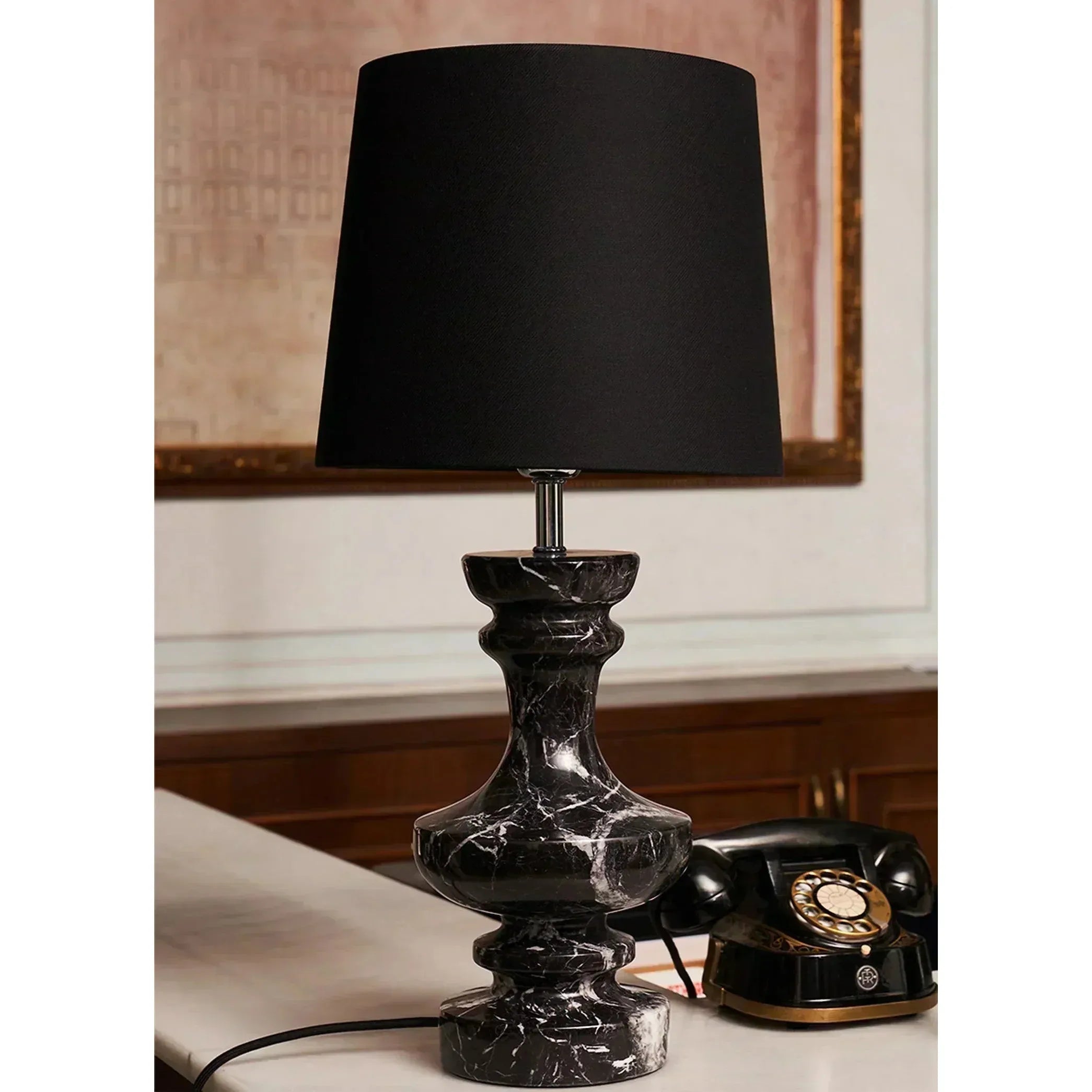 Sette Toro Siyah Mermer Abajur