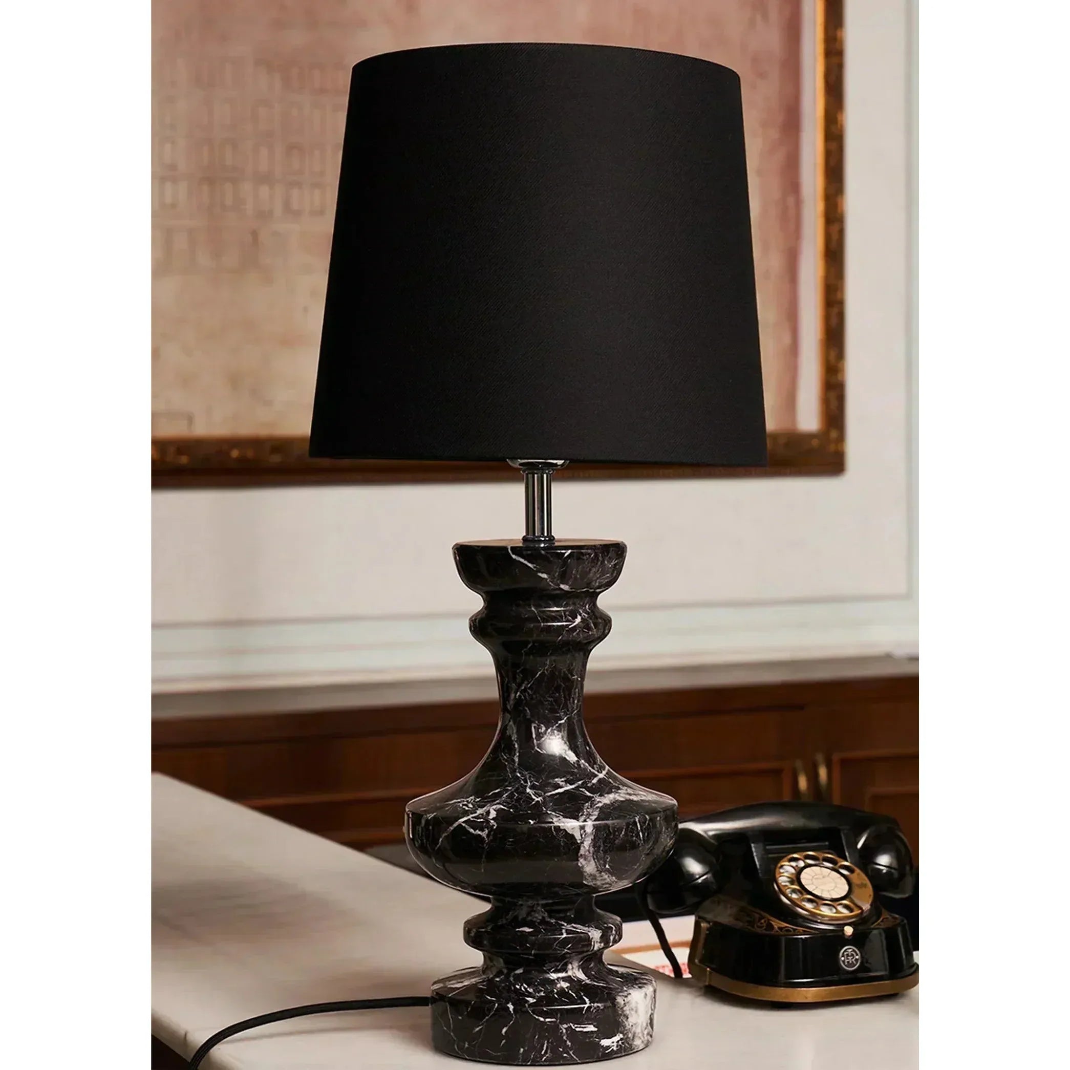 Sette Toro Siyah Mermer Abajur