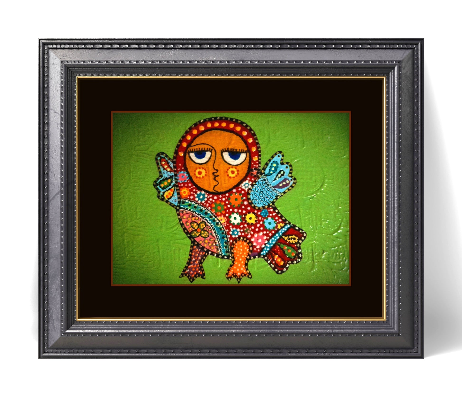 Sevimli Kuş Tablo El Yapımı Ahşap Üzerine Akrilik Duvar Dekoru