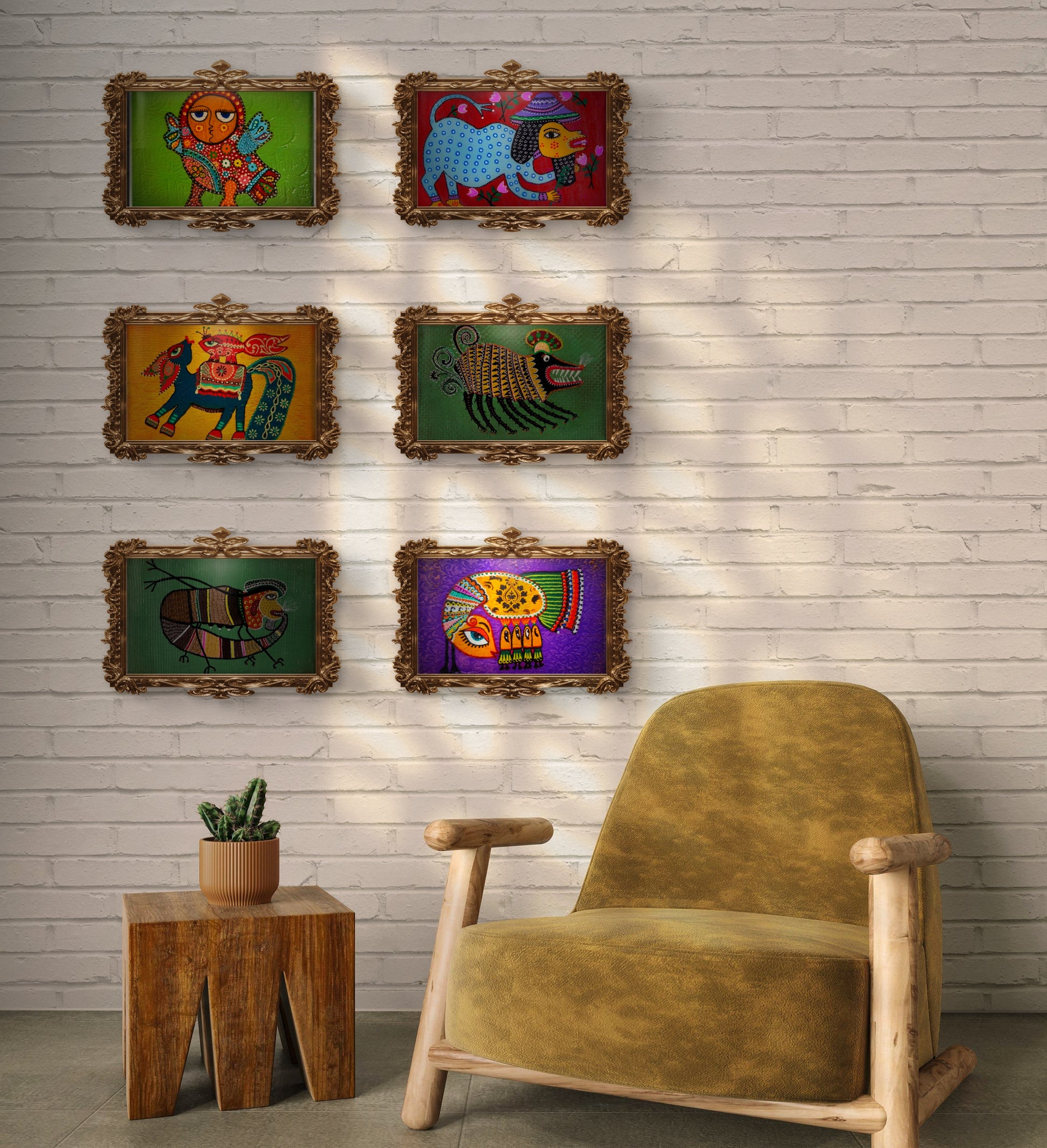 Sevimli Kuş Tablo El Yapımı Ahşap Üzerine Akrilik Duvar Dekoru