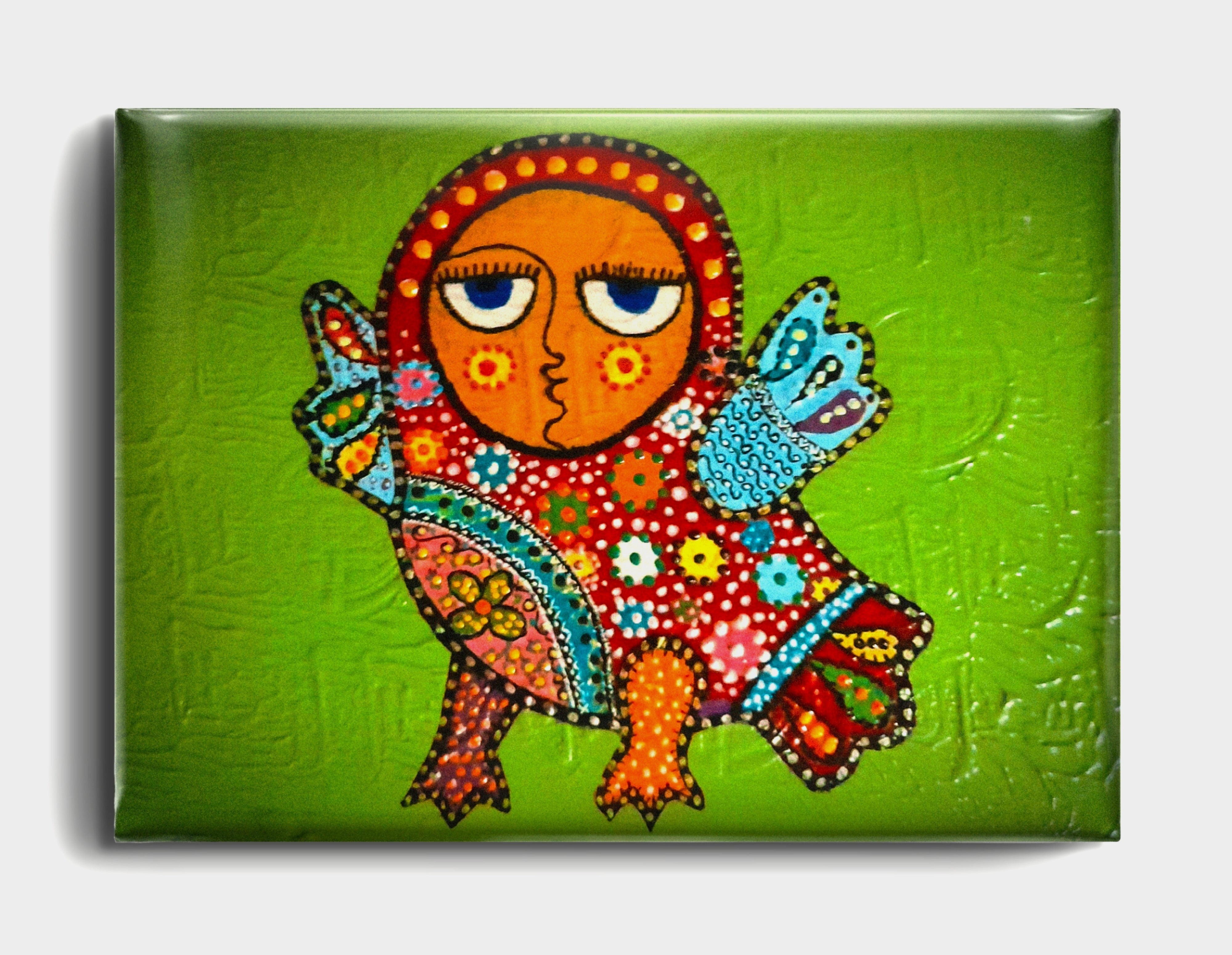 Sevimli Kuş Tablo El Yapımı Ahşap Üzerine Akrilik Duvar Dekoru