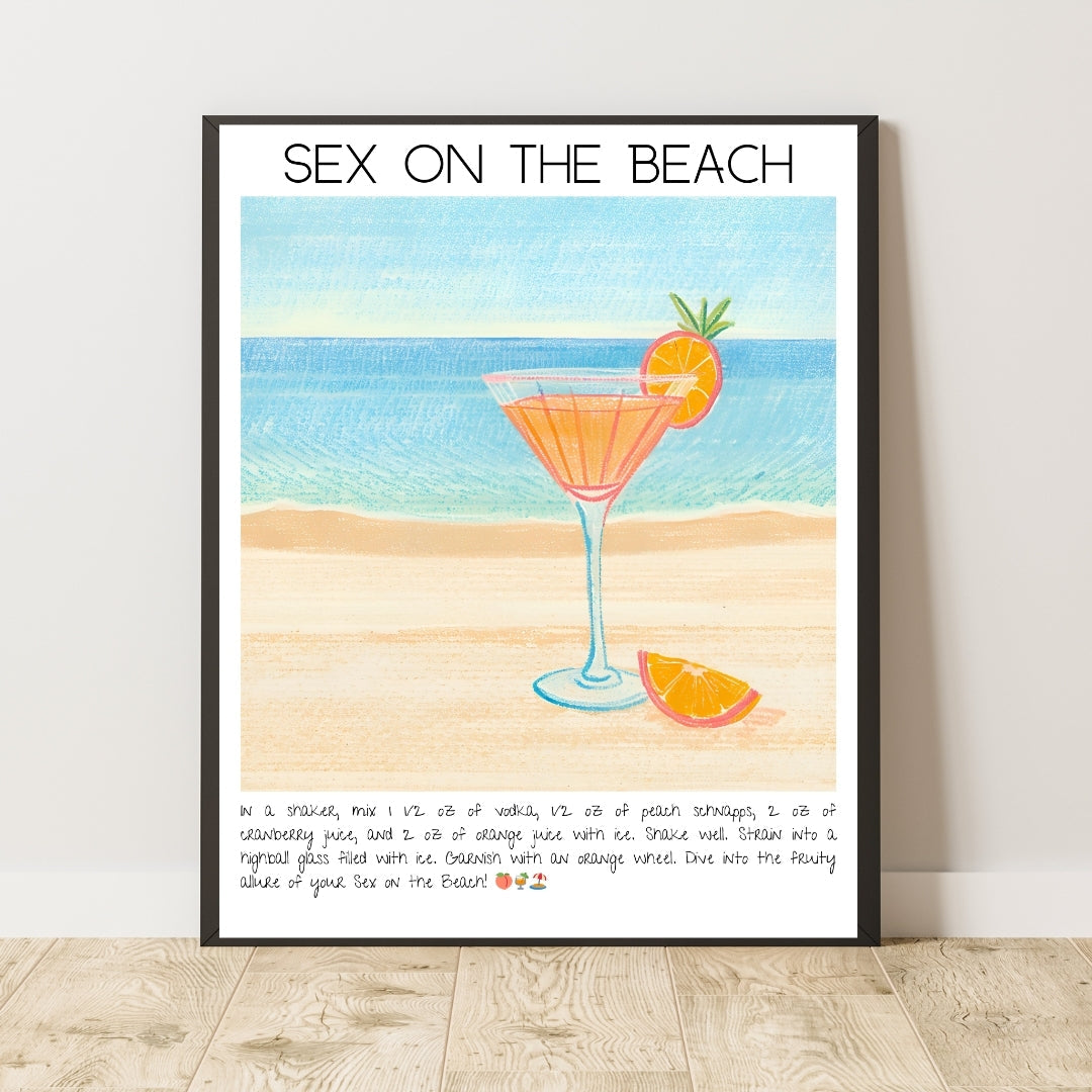 Sex On The Beach Cocktail Art Print Tasarım Poster-Tablo-Muff Atelier-21x30cm-NowShopFun