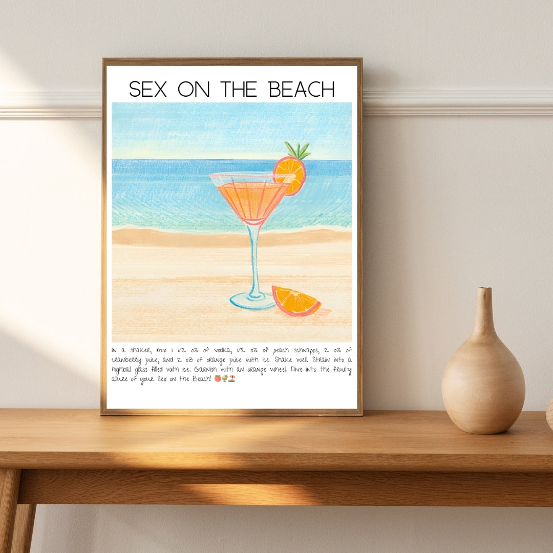 Sex On The Beach Cocktail Art Print Tasarım Poster-Tablo-Muff Atelier-21x30cm-NowShopFun