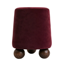 Sfera Bordo Kadife Ceviz Ayaklı Puf