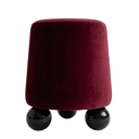 Sfera Kadife Bordo Siyah Parlak Lake Ayaklı Puf-Puf-Cipretti-NowShopFun