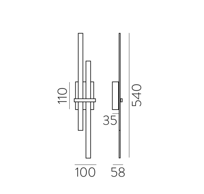Shadow Apli̇K 1l Black Ø11x54 Cm Led 2x6w 3000k